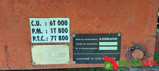 Benne agricole Legrand 6 TONNES A RIDELLES - 5